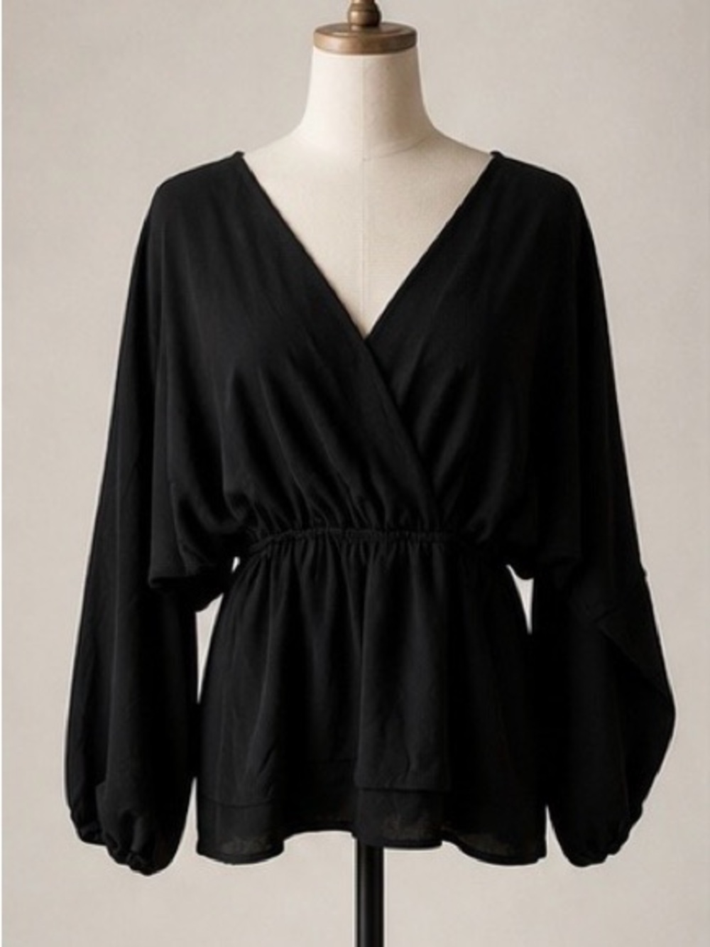 -NWT- Andree by Unit Black Draped Blouse